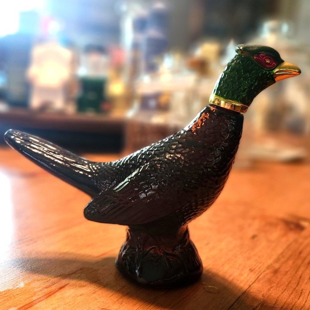 Vintage Avon Pheasant Empty Glass Aftershave Decanter